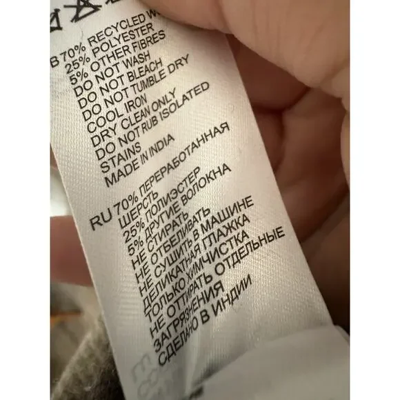 Reiss Cortez Wool Blend Plaid Overshirt Flannel Brown S - Picture 15 of 15